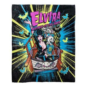 ELVIRA Colorful Ghostcoaster Throw Blanket Velvety Soft Plush 50"X60" NWT
